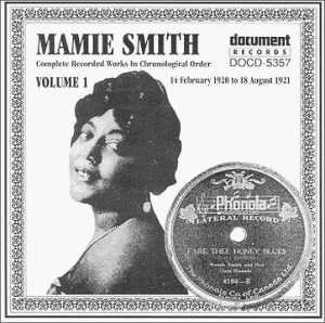 Mamie Smith on the sleeve of volume 1 of the Complete Recorded Works reissue collection